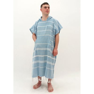 Hooded Cotton Towel - Adult XL - Blue