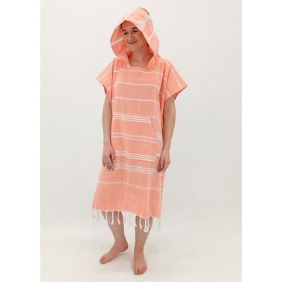 Hooded Cotton Towel - Adult - Orange
