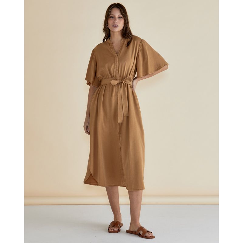 Dresden Lyocell Dress - Tan