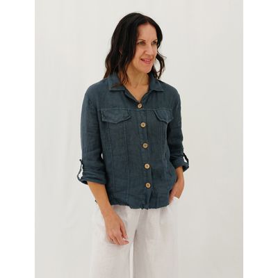 Roma Linen Shirt Jacket