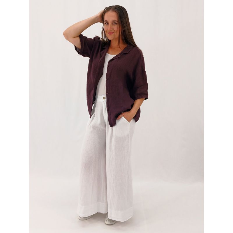 Tessa Boxy Short Sleeve, Size: OS, Colour: Deep Plum