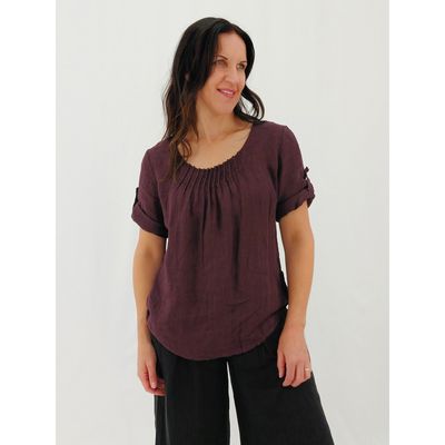 Rolled Sleeve Top