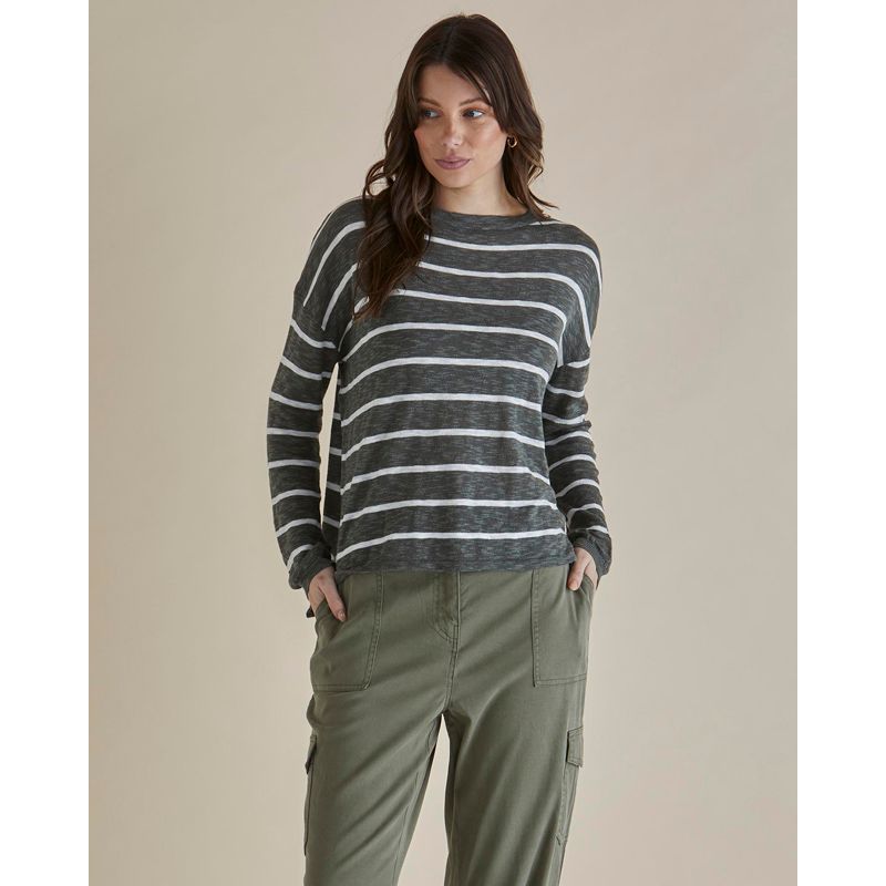 Natasha Knit Top - Green Stripe