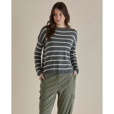 Natasha Knit Top - Green Stripe