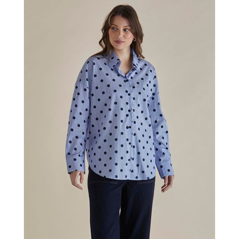Sage Shirt - Polka Dot Stripe