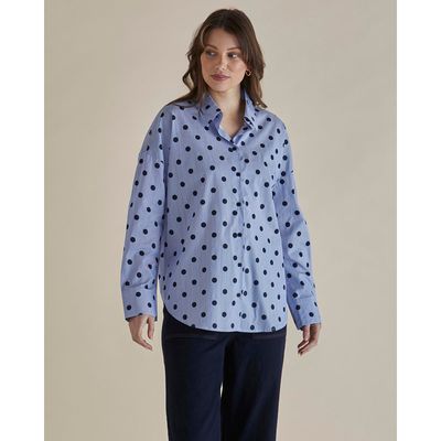 Sage Shirt - Polka Dot Stripe