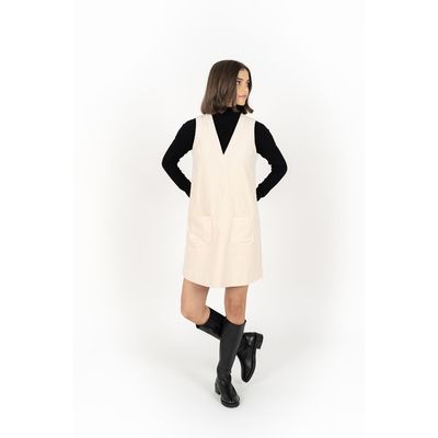Riley Cord Dress - Vanilla