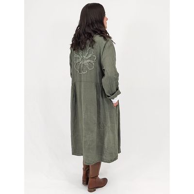 Lorenza Applique Linen Coat