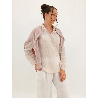 Donatella Mohair Knit/Shirt Set
