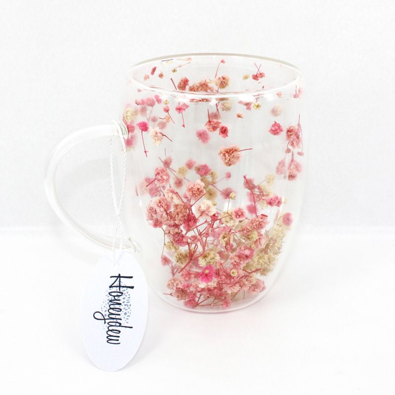 Double Wall Floral Confetti Mug RND, Colour: Pink