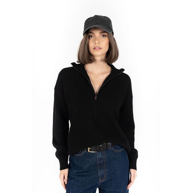 Knox Zip Sweater - Black