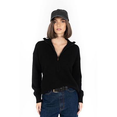 Knox Zip Sweater - Black
