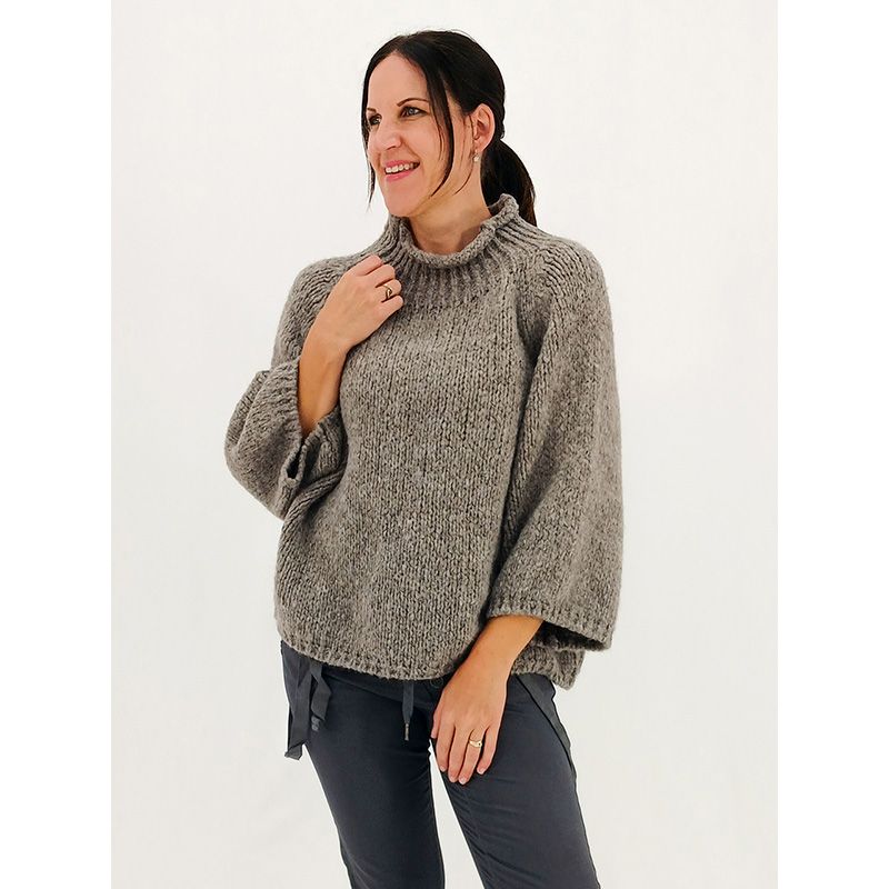 Soraya Boxy Bouclé Sweater, Colour: Cocoa