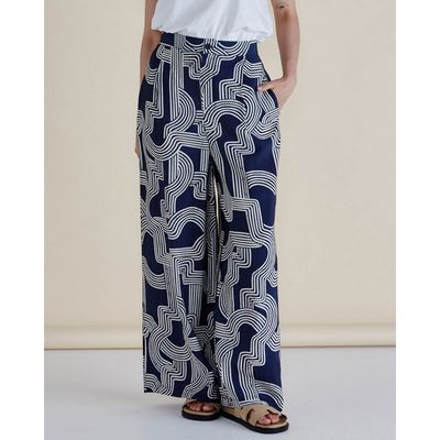 Zander Pant - Navy Geo