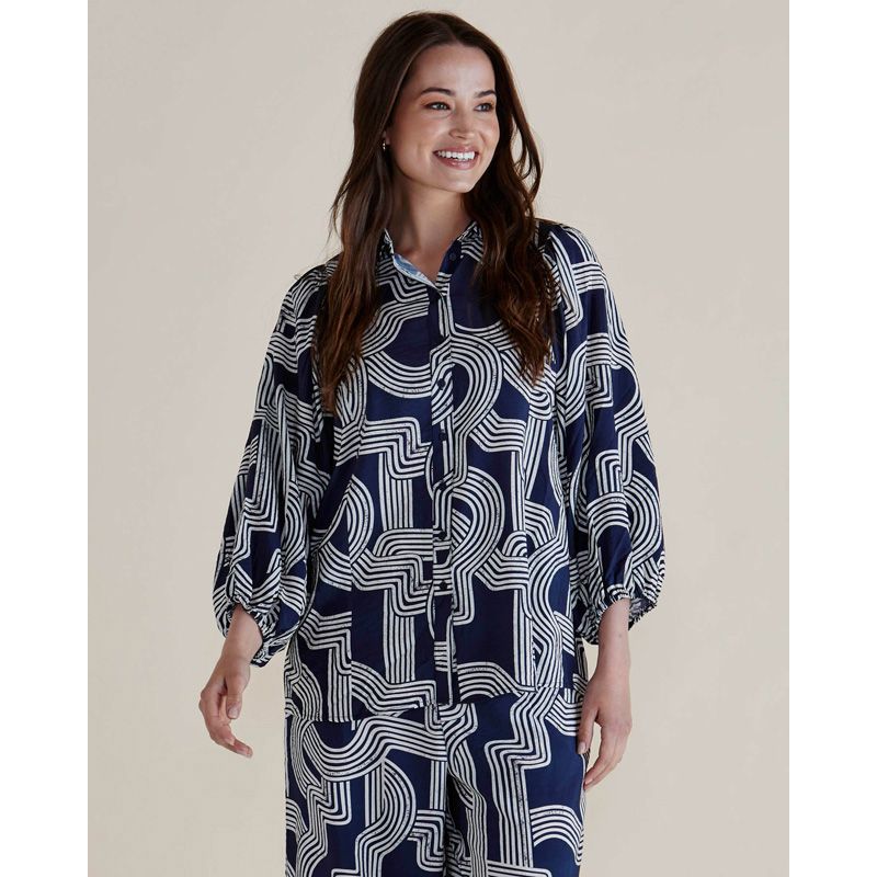 Rosalind Shirt - Navy Geo