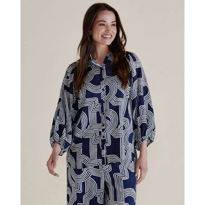 Rosalind Shirt - Navy Geo