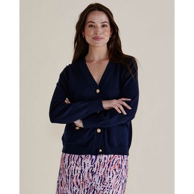 Leon Knit Cardigan - Navy