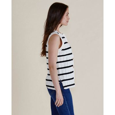 Nicollete Knit Vest - Black Stripe