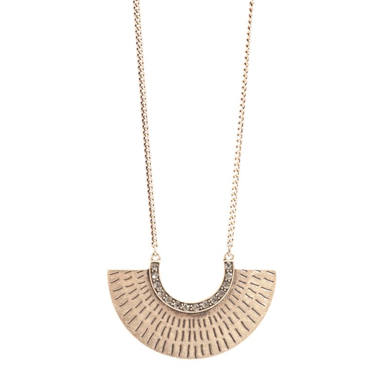 Tribal Half Circle Necklace - Bronze