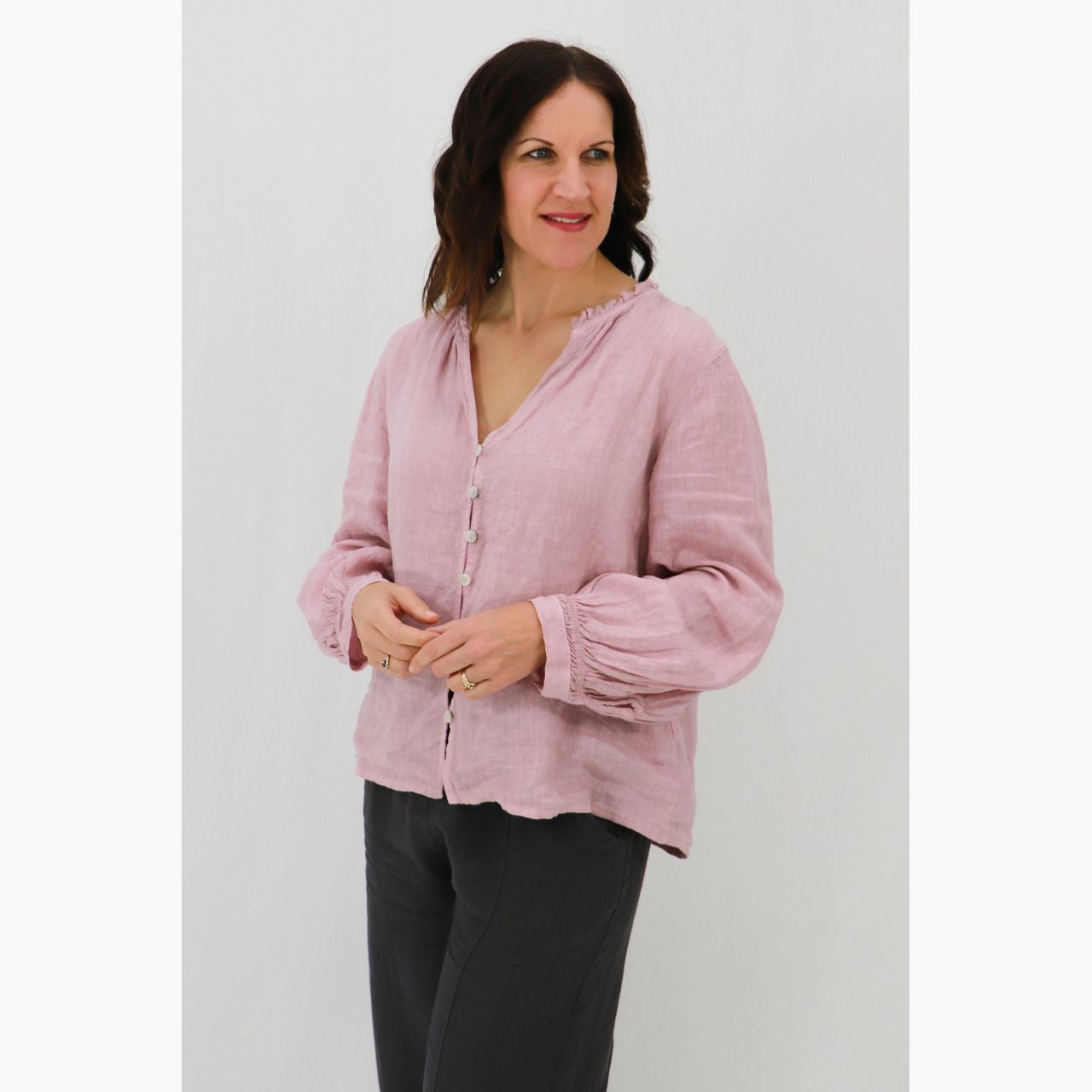 Gisella Long Sleeve Shirt, Size: S/M, Colour: Rose
