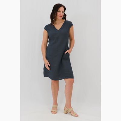 V-Neck Midi Dress