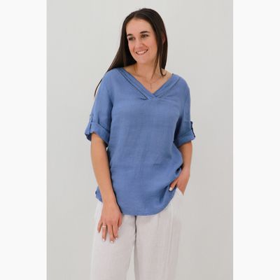 Nina Rolled Sleeve Top