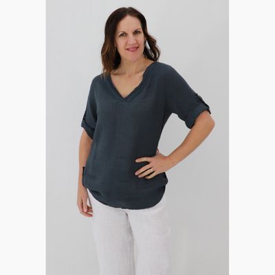 Nina Rolled Sleeve Top