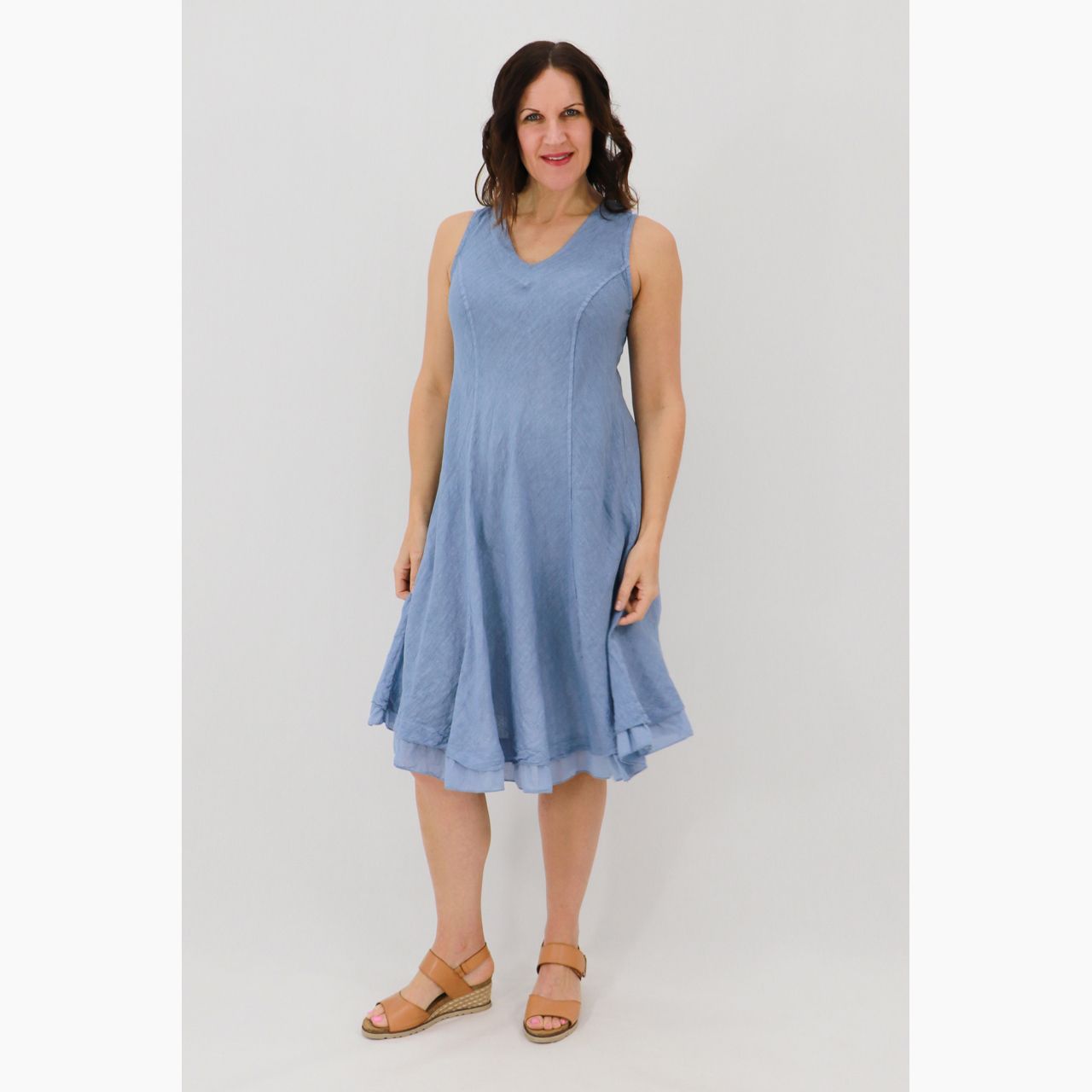 Nadia Bias-Cut Dress, Size: S/M, Colour: Blue Wash