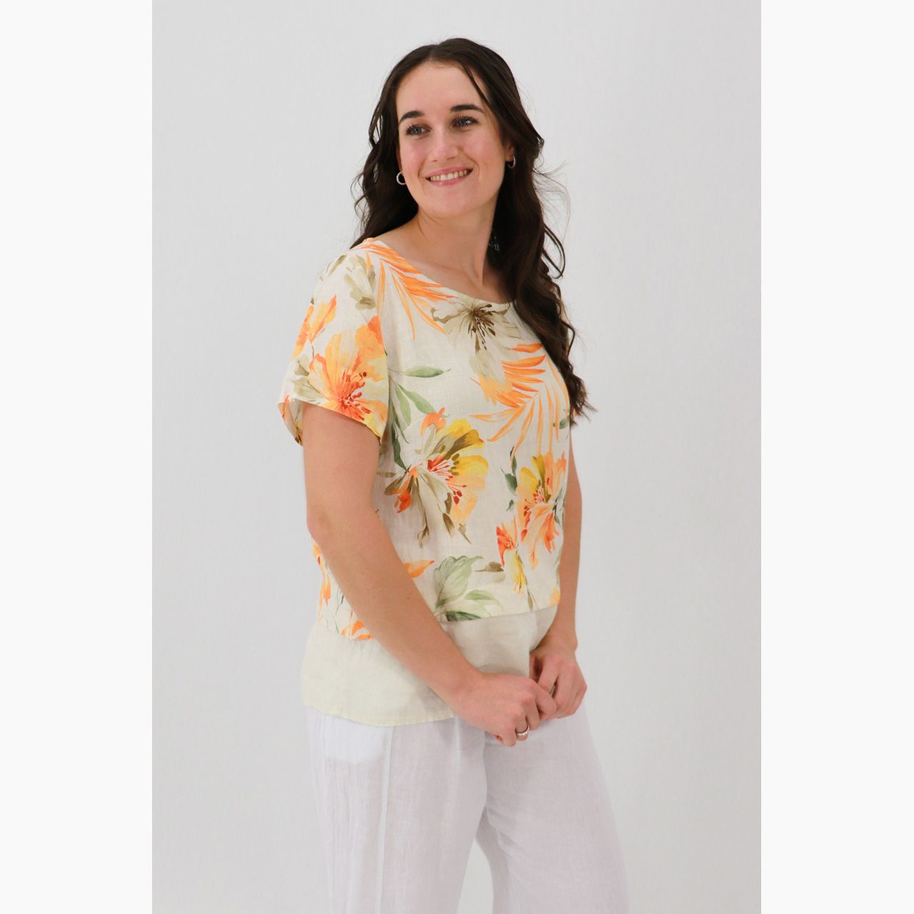 Genevieve Panel Top, Size: S/M, Colour: Orange