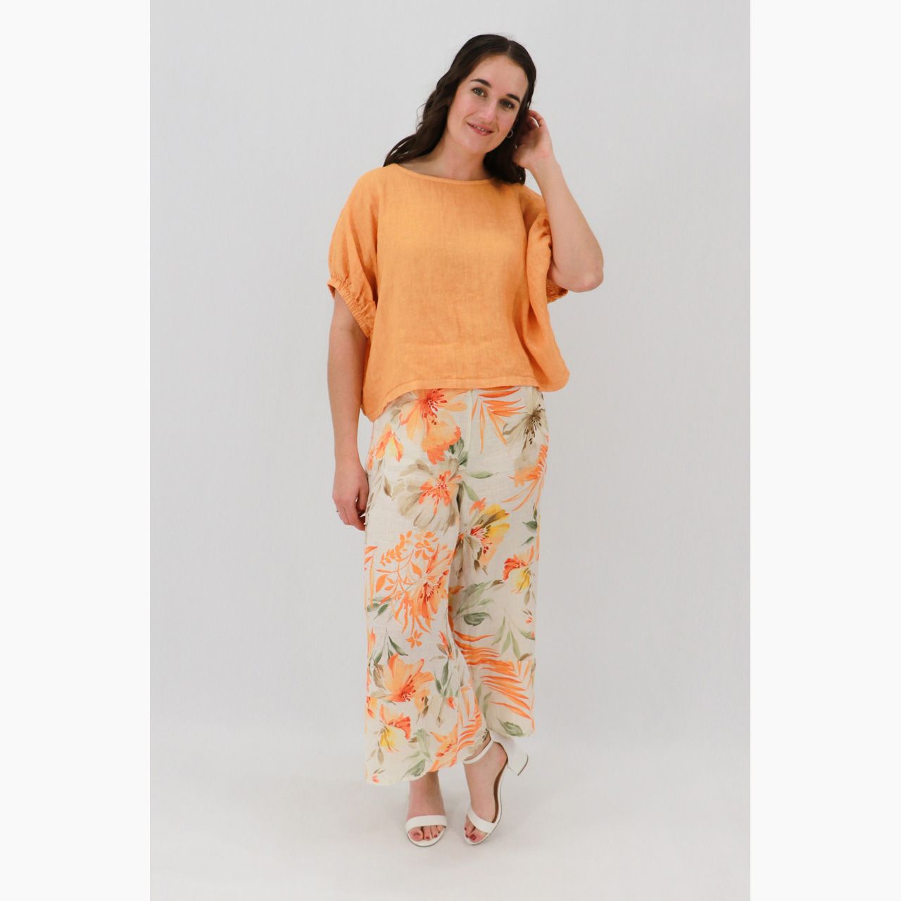 Genevieve Palazzo Pants, Size: S/M, Colour: Orange