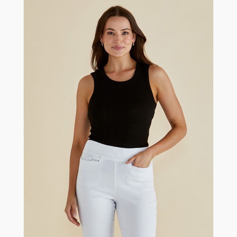 Francis Rib Tank - Black