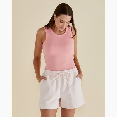 Francis Rib Tank - Peach