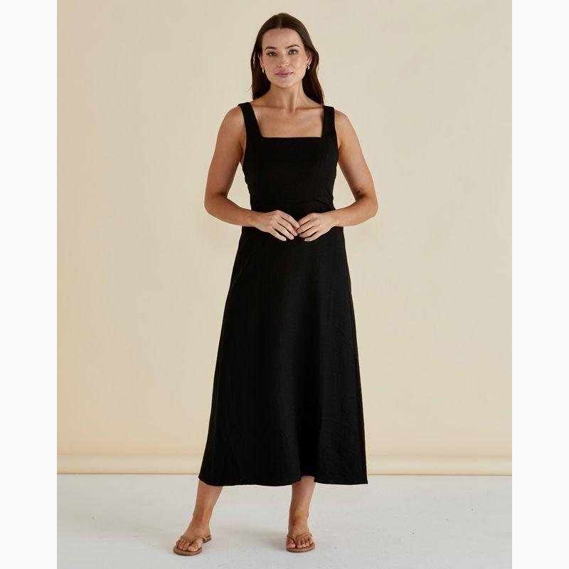 Tegan Midi Dress - Black