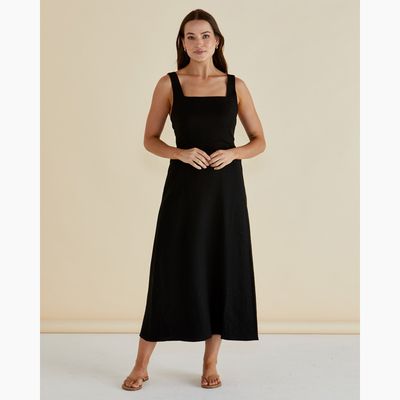 Tegan Midi Dress - Black