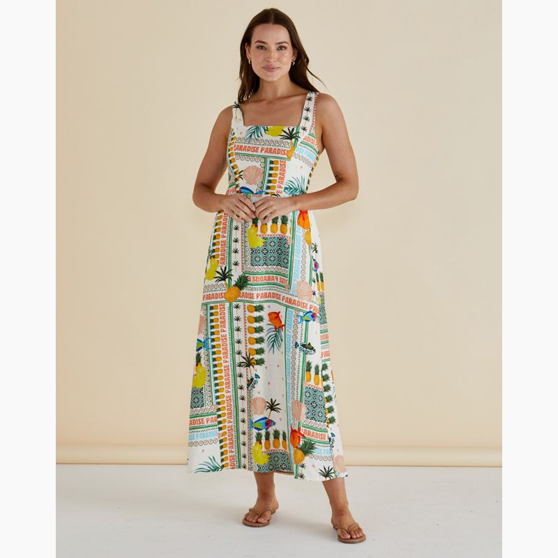 Tegan Midi Dress - Paradise Print