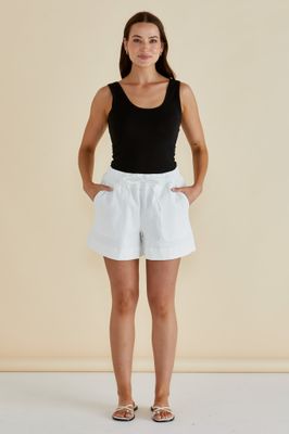 Relax Denim Shorts - White