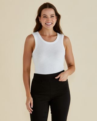 Francis Rib Tank - White