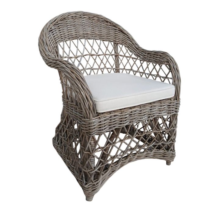 Aston Arm Chair Grey / Off White
