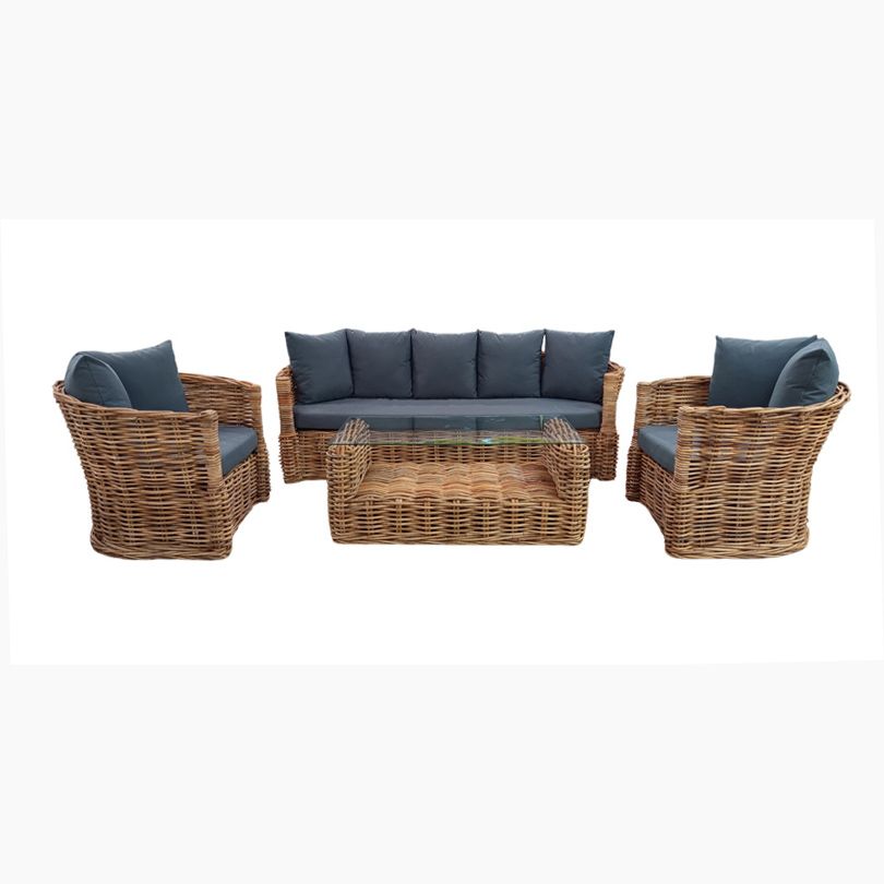 Darfield Living Set Natural / Dark Grey