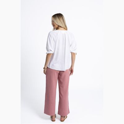Fleetwood Linen Pant - Rose
