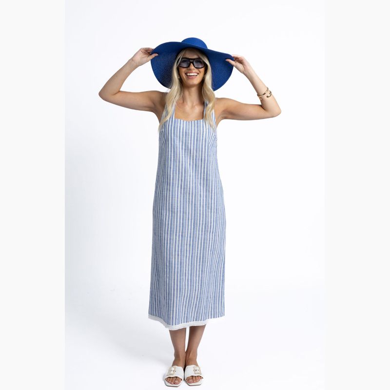 Blaire Stripe Dress - Blue/White