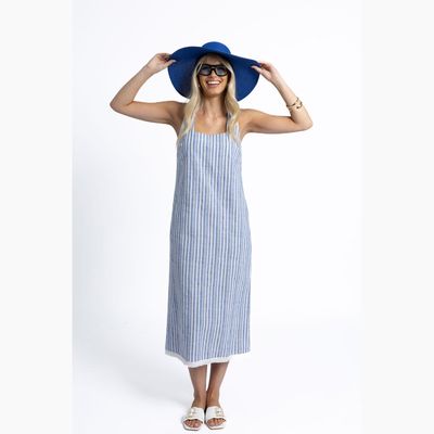 Blaire Stripe Dress - Blue/White