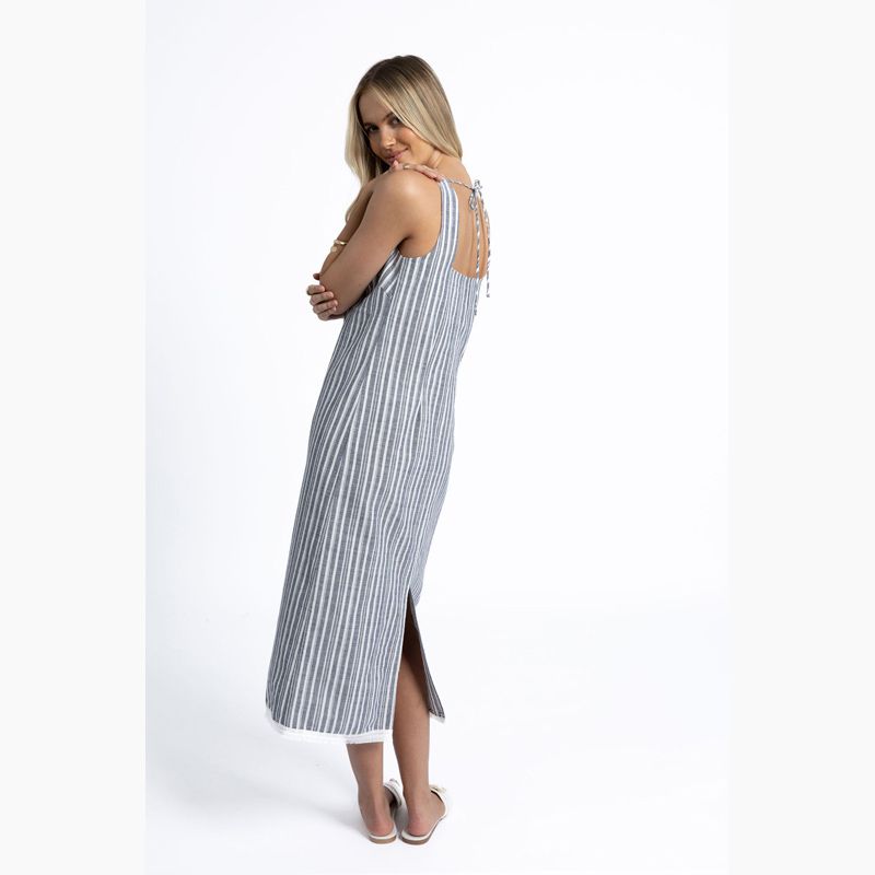 Blaire Stripe Dress - Midnight/White