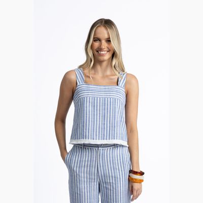 Capri Top - Blue/White