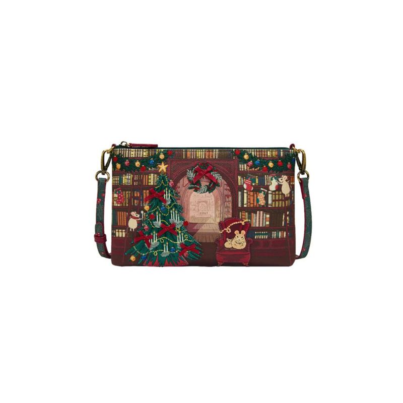 Kate Pouch Bag - Christmas Library