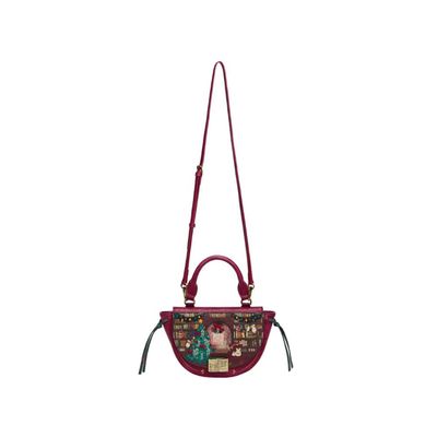 Winged Top Handle Bag - Christmas Library