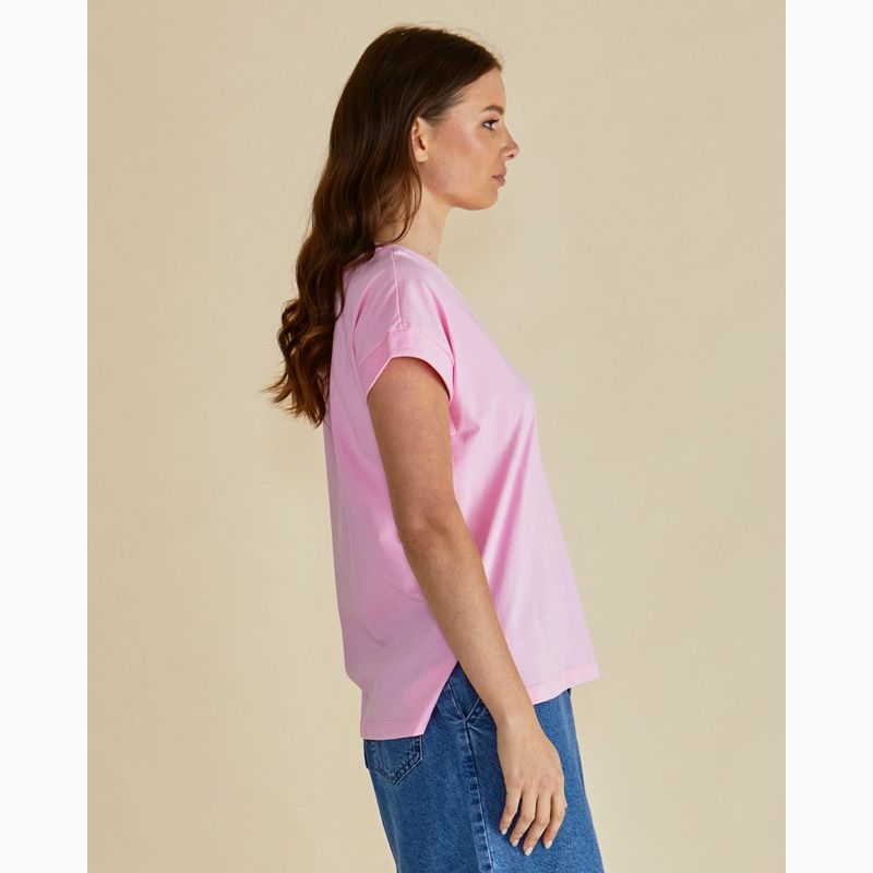 Tracy V-Neck Tee - Pink