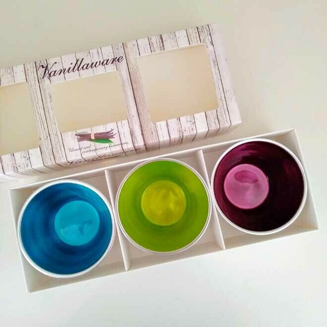 Set 3 Cone Bowls - Boxed Multi, Colour: Aqua/Lime/Lilac