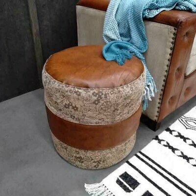 Pouff Canvas/Leather