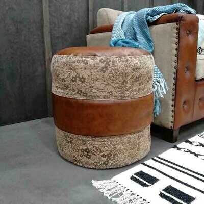 Pouff Canvas/Leather